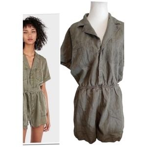 EXPRESS Army Olive Green One Piece Romper Shorts Utility Women’s Large